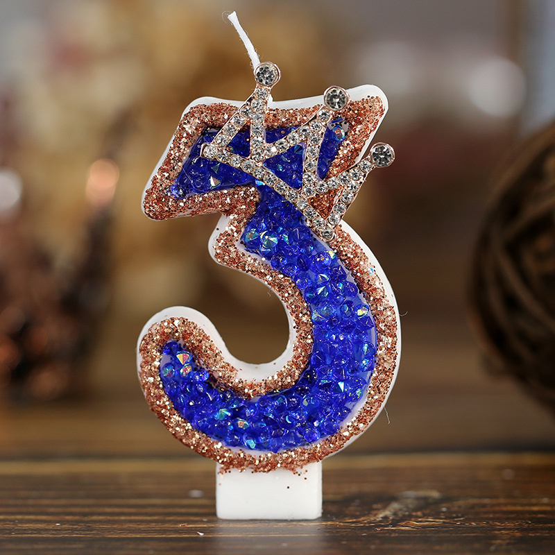 Candle Supplies Luxury - Bougies bleues avec chiffres d'anniversaire, pour