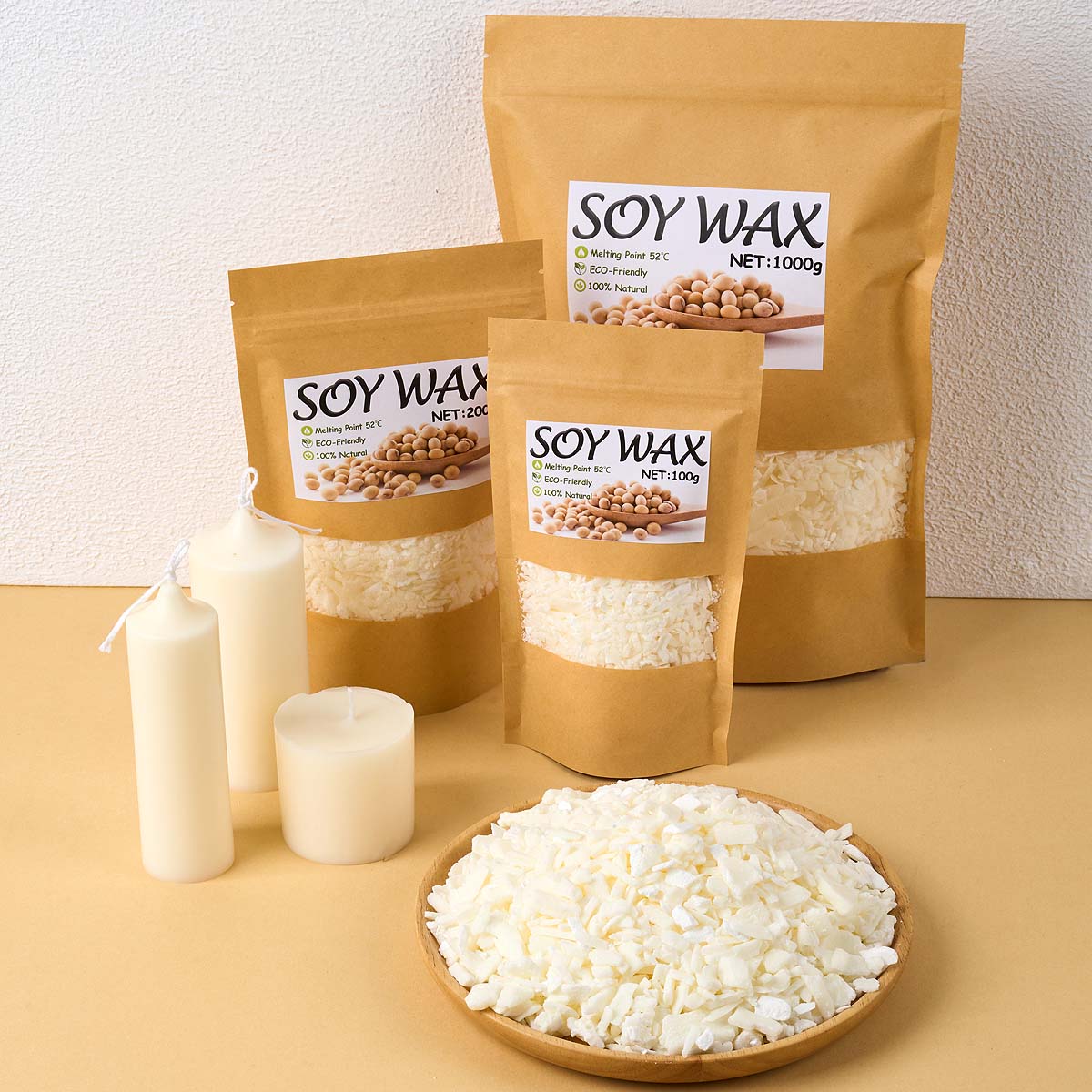 Candle Making Supplies Kit - Cire de soja blanche Pure de
