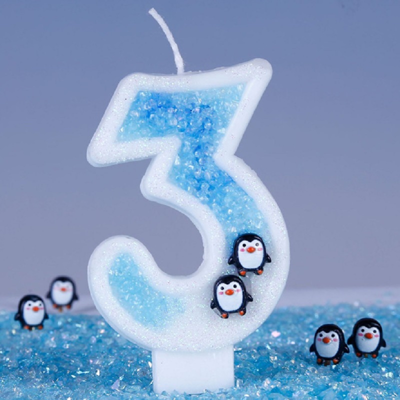 Candle Supplies Luxury - Bougie d'anniversaire bleue pour enfants, décoration